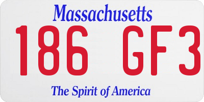 MA license plate 186GF3