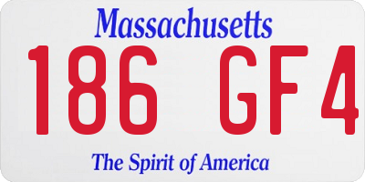 MA license plate 186GF4