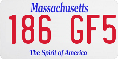 MA license plate 186GF5