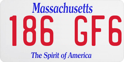 MA license plate 186GF6