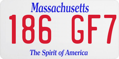MA license plate 186GF7