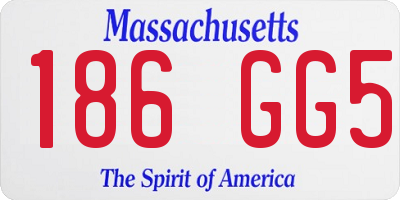 MA license plate 186GG5