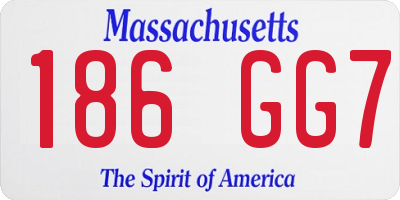 MA license plate 186GG7