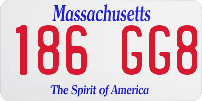 MA license plate 186GG8