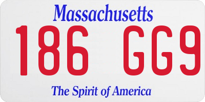 MA license plate 186GG9