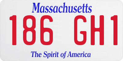 MA license plate 186GH1