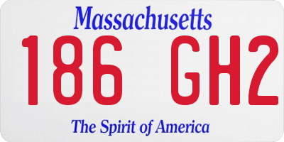 MA license plate 186GH2