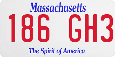 MA license plate 186GH3