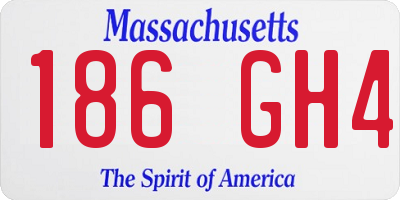 MA license plate 186GH4