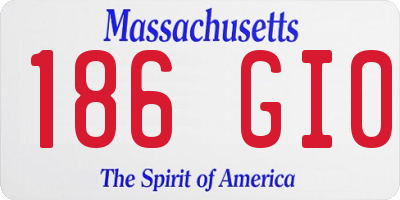 MA license plate 186GI0