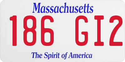 MA license plate 186GI2
