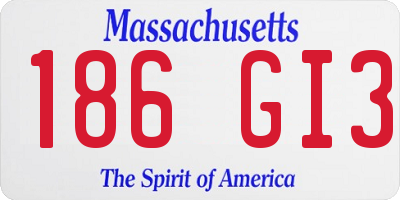 MA license plate 186GI3