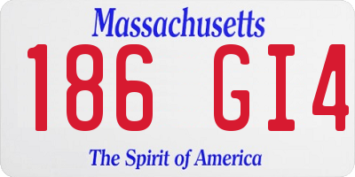 MA license plate 186GI4