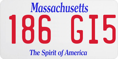 MA license plate 186GI5