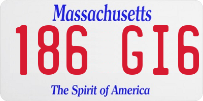 MA license plate 186GI6