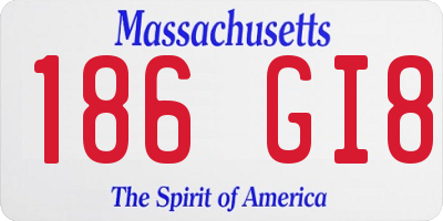MA license plate 186GI8