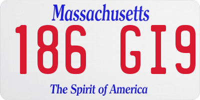 MA license plate 186GI9
