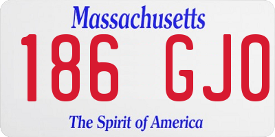 MA license plate 186GJ0