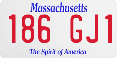 MA license plate 186GJ1