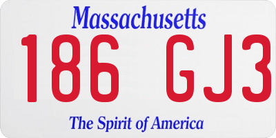 MA license plate 186GJ3
