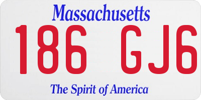 MA license plate 186GJ6