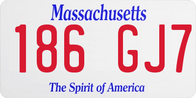 MA license plate 186GJ7
