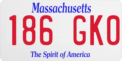 MA license plate 186GK0