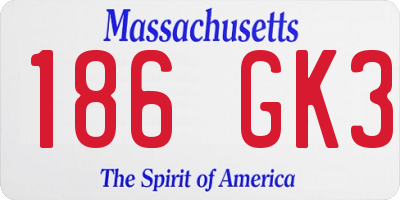 MA license plate 186GK3