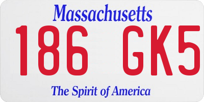 MA license plate 186GK5
