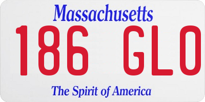 MA license plate 186GL0