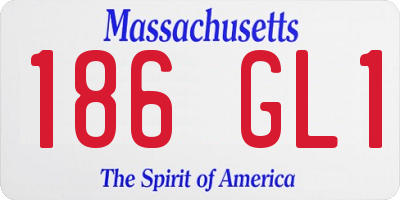 MA license plate 186GL1