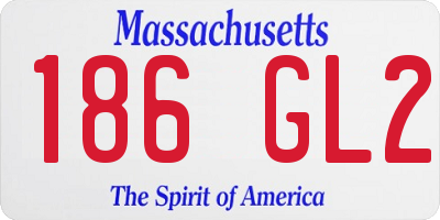 MA license plate 186GL2