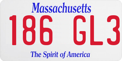 MA license plate 186GL3