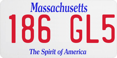 MA license plate 186GL5