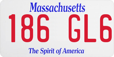 MA license plate 186GL6