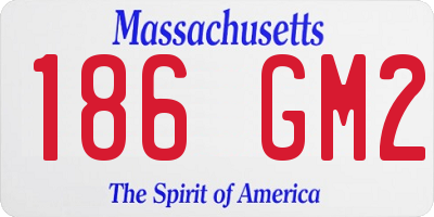 MA license plate 186GM2