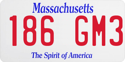 MA license plate 186GM3