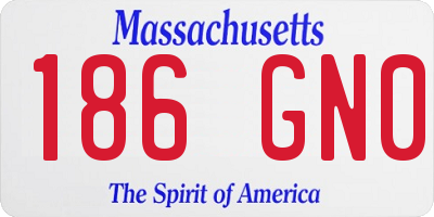 MA license plate 186GN0