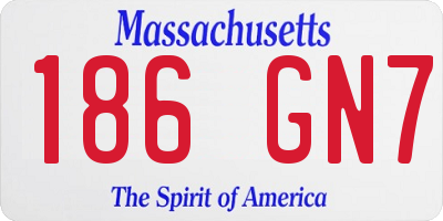 MA license plate 186GN7