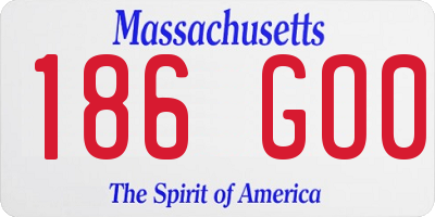 MA license plate 186GO0