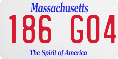 MA license plate 186GO4