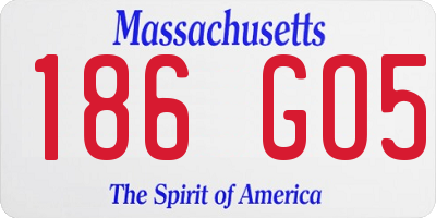 MA license plate 186GO5