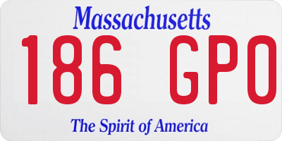 MA license plate 186GP0