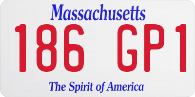 MA license plate 186GP1