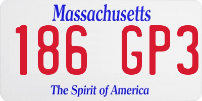 MA license plate 186GP3