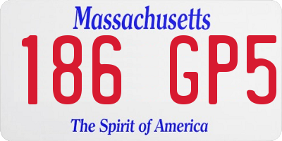MA license plate 186GP5
