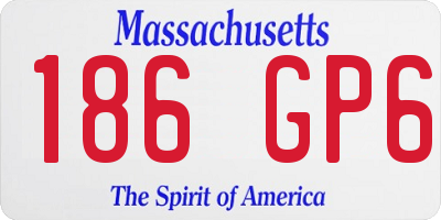 MA license plate 186GP6