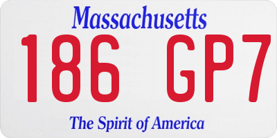 MA license plate 186GP7