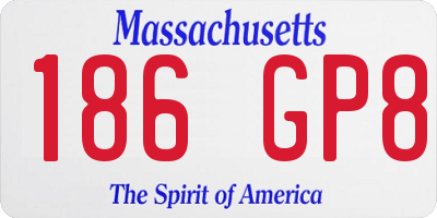 MA license plate 186GP8