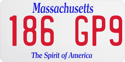 MA license plate 186GP9